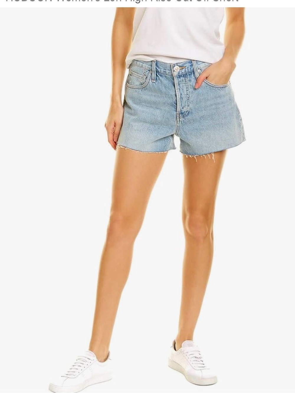 Hudson High-Rise Lori Shorts in Mirrors Wash; Raw Hem, Button Fly | Size 27